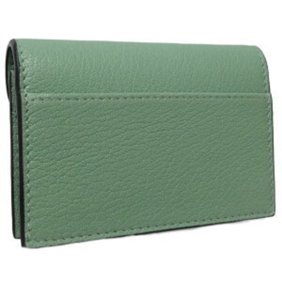Christian Dior Saddle Card Case Leather Green - Picture 1 of 8